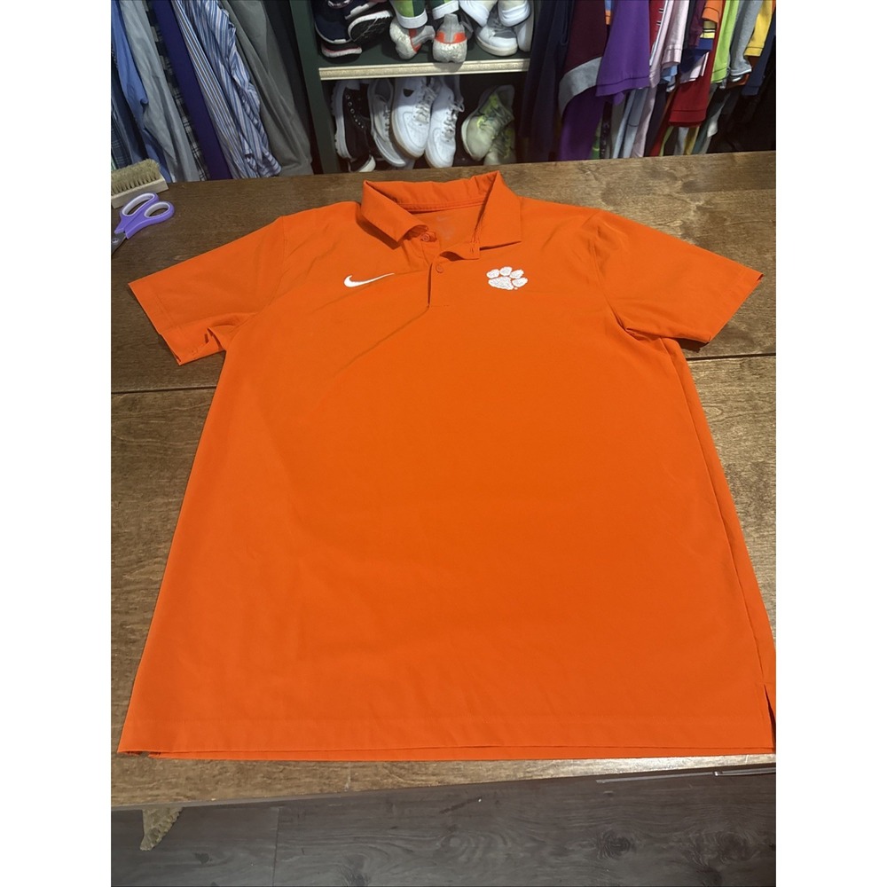 Men's Clemson Tigers Orange Nike Sideline Dri-FITβ Polo DZ8488-888 Sz Large